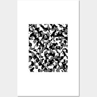 Gray / Black Camouflage Pattern Posters and Art